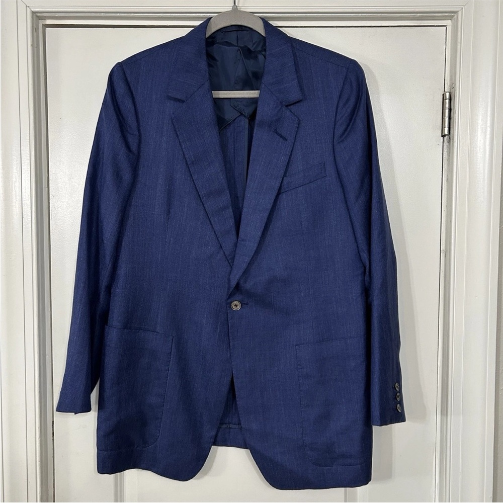 Bespoke Huntsman & Sons Savile Row Blazer 40R Denim Blue Linen
Blend Luxe